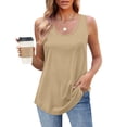 thumbnail image 2 of Dealovy Womens Tank Tops Sleeveless Casual Summer Solid Color Loose Fitted Casual Flowy Basic Tees Outfits, 2 of 7