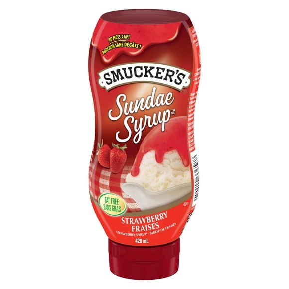 Sirop pour sundae Smucker's, sirop aromatisé à la fraise, 428 ml