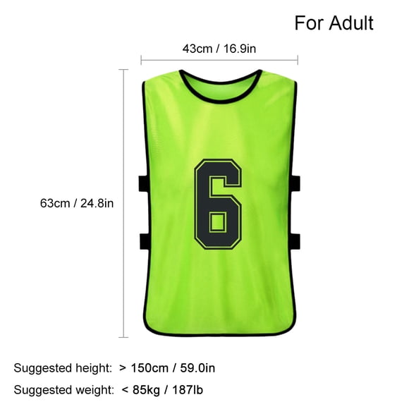 24PCS Football Pinnies Quick Drying Soccer Jerseys Youth Scrimmage Basketball Team Training Numbered Bibs Practice Vest