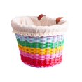 thumbnail image 2 of DYNWAVECA Kids Bike Basket Rainbow Color Carrying Basket for Kids Girls Riding S with Lining Cloth, 2 of 7