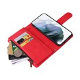 thumbnail image 4 of Case for Samsung Galaxy S21 5G Cover Zipper Pocket Wallet Case Magnetic Protective - Red, 4 of 5