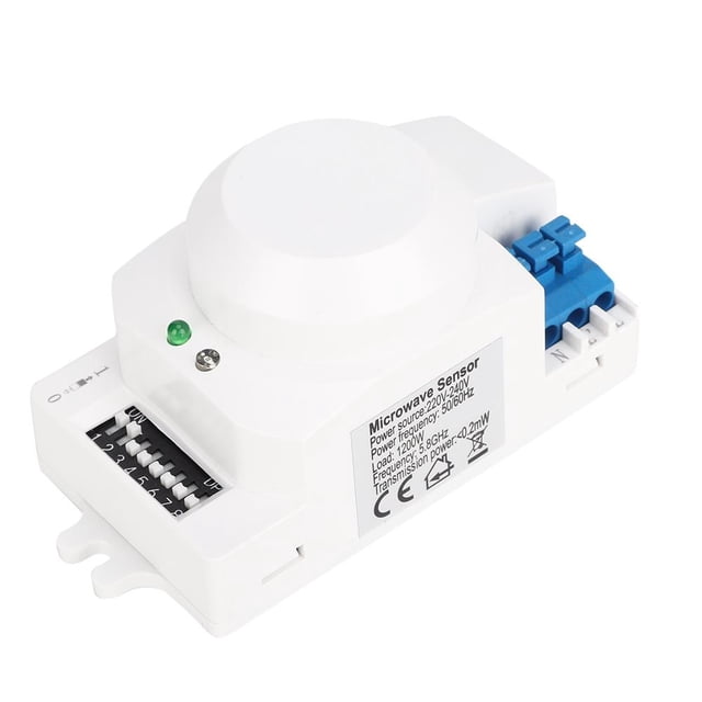 Spptty Motion Light Switch, Microwave Radar Sensor, SK-600 360° Microwave Radar Sensor Body Motion Detector Light Switch Automatic Inductor 220-240V