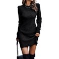 thumbnail image 3 of Innerwin Robe Chandail Col Rond Chandail pour Femmes Chandail d'Hiver Manches Longues Élégante Mini Robes Noir m, 3 of 4