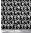 thumbnail image 1 of Soimoi Modal Satin Fabric Leaves & Floral Block Printed Fabric 1 Yard 42 Inch Wide, 1 of 3