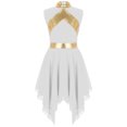 thumbnail image 2 of MSemis Robe de Danse de Louange Sans Manches pour Filles Enfants, Robe de Culte Liturgique, Costume, Robe d'Église, Robe Longue 6-16 Ans Blanc 10, 2 of 6