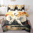 thumbnail image 1 of YST Couple Crane Bedding Comforter Set - 7-Piece Asian Style Wild Animal Bedding Set, King, 1 of 6