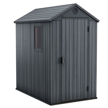 Keter Darwin 4 x 6 Foot Outdoor Storage Shed for Garden Accessories, Brown
