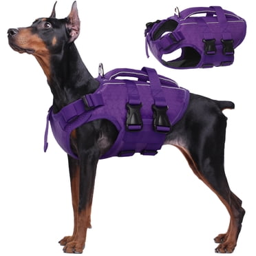 Kuoser Dog Life Jacket, Reflective and Adjustable Dog Life Vest for Small Medium Large Dogs, Purple, XXL