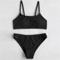 thumbnail image 4 of MIASHUI Girls Swimsuit Bathing Suit Solid Color Bikini Set Two Piece Girls' Swimwear,Black,14 Years, 4 of 7