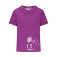 thumbnail image 4 of Jsaierl Chemises en Lin d'Été pour Femmes Imprimé Pissenlit Col à Revers Manches Courtes Blouses Simples Décontractées Polyvalentes, 4 of 4