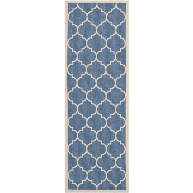 Safavieh Courtyard Blue Indoor Outdoor Rug - Runner 2'3" x 12'