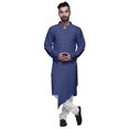 thumbnail image 1 of Atasi Cotton Satin Angrakha Style Long SleeveKurtaFor Men Solid DesignerKurta, 1 of 5