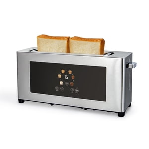 BBday 2 Slice Toaster with Touch Screen, Slim Toaster For Long Slice, 1.6" Wide Slot, 6 Browning Levels, 1000W Fast Heating, Slim Stainless Steel Des