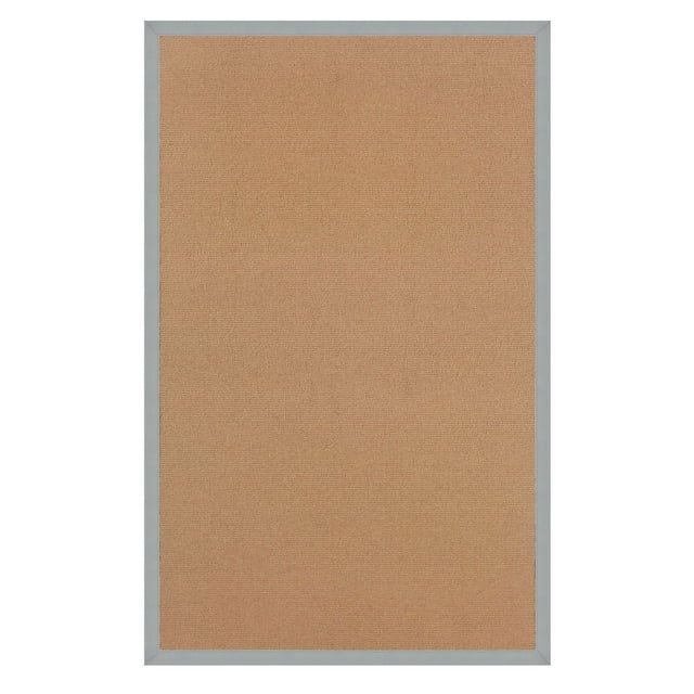 Athena Tapis de 5 Pieds x 8 Pieds en Liège et Bleu Glacé avec une surface en Laine Naturelle Couleur Liège et une Reliure en Coton Bleu Glacé Finie à la Main, Tufté et Relié aux É.-U. avec Coins à Mi-Cuisses, Convient à la Superposition dans les Petits Espaces de Vie Ou les Chambres pour Ajouter Chaleur et Durabilité.
