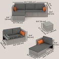 thumbnail image 3 of Outsunny 3-Piece Patio Coffee Table Sofa Set - Grey, 3 of 9