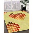 thumbnail image 3 of Ahgly Company Tapis d'Intérieur Ronds Transitionnels Orange Lavables à la Machine, 5 Pieds Rond, 3 of 7