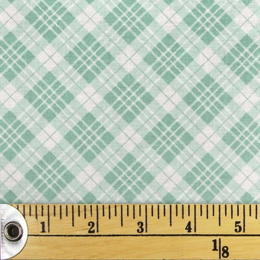 Fabric Creations Light Green Gingham Plaid Cotton Fat Quarter 45 × 53 cm (18 × 21 in), Forest