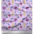 thumbnail image 1 of Soimoi Purple Rayon Fabric Feather & Floral Decor Fabric Printed Yard 42 Inch Wide, 1 of 1
