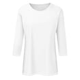 thumbnail image 5 of JIRNDf Chemises pour Femmes Hauts d'Été Tendance Manches Longues Col Rond Drôle Squelette Imprimé Coupe Ajustée T-Shirt Tunique T-Shirt pour Femmes Blouse Décontractée Blanc TTG, 5 of 5