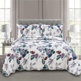 thumbnail image 4 of Marina Decoration Rich Printed Embossed Pinsonic Coverlet Bedspread Ultra Soft Bedding Summer Quilt Set with Shams, Modern Green Leaves Pattern, 4 of 7