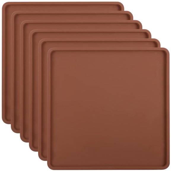 Aulock 6 Pcs Silicone Food Dehydrator Sheets with Edge, Compatible with Cosori/Excalibur/Magic Mill 14" x 14" Trays, Square Non-stick Tray Liner, High Temperature Resistance Reus