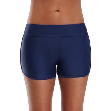 Charmo Women Swimsuit Bottom Tummy Control Swimming Shorts Solid Swim Trunks