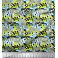 thumbnail image 1 of Soimoi Blue Moss Georgette Fabric Tiger,Leopard & Wild Animal Print Sewing Fabric BTY 42 Inch Wide, 1 of 1