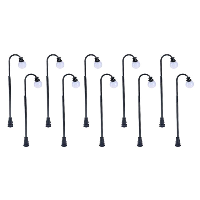 KLKCMS 10pcs Model Train Railway Street Light 3V Fairy Garden Miniatures Landscape Park 6