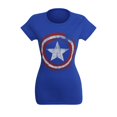thumbnail image 4 of Captain America T-Shirt Royal pour Femmes avec Bouclier Vieilli-2xlarge, 4 of 8