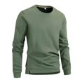 thumbnail image 1 of Wdfiry Chandails pour Hommes à Col Rond Grande Taille Manches Longues sous-Vêtement Couleur Unie Décontracté Confortable Hauts, 1 of 5