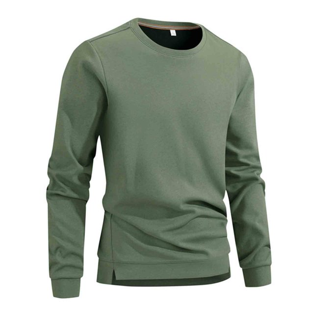 Wdfiry Chandails pour Hommes à Col Rond Grande Taille Manches Longues sous-Vêtement Couleur Unie Décontracté Confortable Hauts
