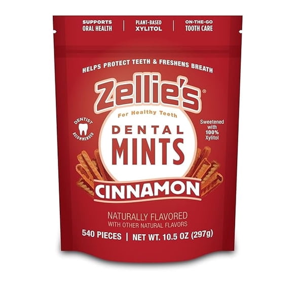 Zellies Xylitol Breath Mints, Cinnamon Flavour, Single Pouch, 540 Count