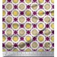 thumbnail image 1 of Soimoi Polyester Crepe Fabric Geometric & Flower Artistic Printed Craft Fabric by The Yard 42 Inch Wide, 1 of 3