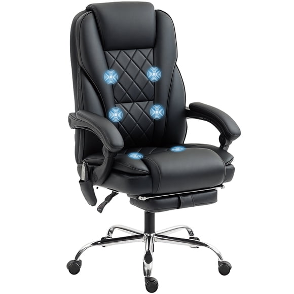 Vinsetto Chaise de Bureau de Massage, Chaise de Jeu Inclinable, Noire