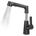 thumbnail image 1 of yeacher 360° Swivel Pull-Out Kitchen Faucet with Ceramic Valve Core, 60cm Retractable Hose, Gravity Ball Retraction, Black, Copper & Iron Construction, Multi-Functional for Bathroom Sink, Shower &, 1 of 6