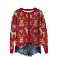 thumbnail image 3 of Wiyuqeen Women's Christmas Knit Cardigans Crewneck Button Down Ribbed Cardigans Long Sleeve Xmas Reindeer Print Jacket Coats, 3 of 5
