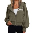 thumbnail image 1 of Veste en Polaire pour Femmes, Veste à Capuche Confortable avec Manches Longues, Coupe Ample, 1 of 5