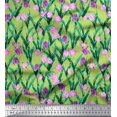 thumbnail image 1 of Soimoi Rayon Fabric Leaves & Tulip Floral Print Fabric by Yard 56 Inch Wide, 1 of 3