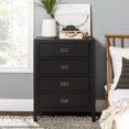 thumbnail image 2 of 40" Classic Solid Wood 4 Drawer Chest - Black, 2 of 7