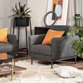 thumbnail image 4 of Costway Fauteuil d'Appoint Moderne Rembourré Fauteuil Simple Fauteuil à Accoudoirs Salon Meuble Gris, 4 of 10