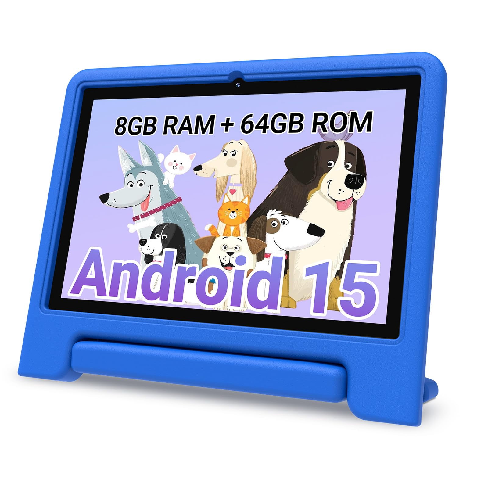 2025 Kids Tablet, 10.1 Inch Android 15 Tablet for Kids, 8+64GB Storage (1TB Expand), Octa-Core, WiFi 6, Pre-Installed Educational