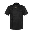 thumbnail image 1 of YUUMIN Unisex Men's Chef Jacket Chef Coat Hotel Kitchen Work Uniform Shirts Restaurant Cook Tops Black Short Sleeve 3XL, 1 of 5