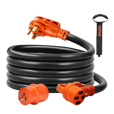 VEVOR Rallonge pour VR de 15 Pi, 50 A, Cordon d'Alimentation STW pour VR Robuste, NEMA 14-50R Femelle NEMA 14-50P Mâle, avec Indicateur DEL Poignée Adaptateur 15 A