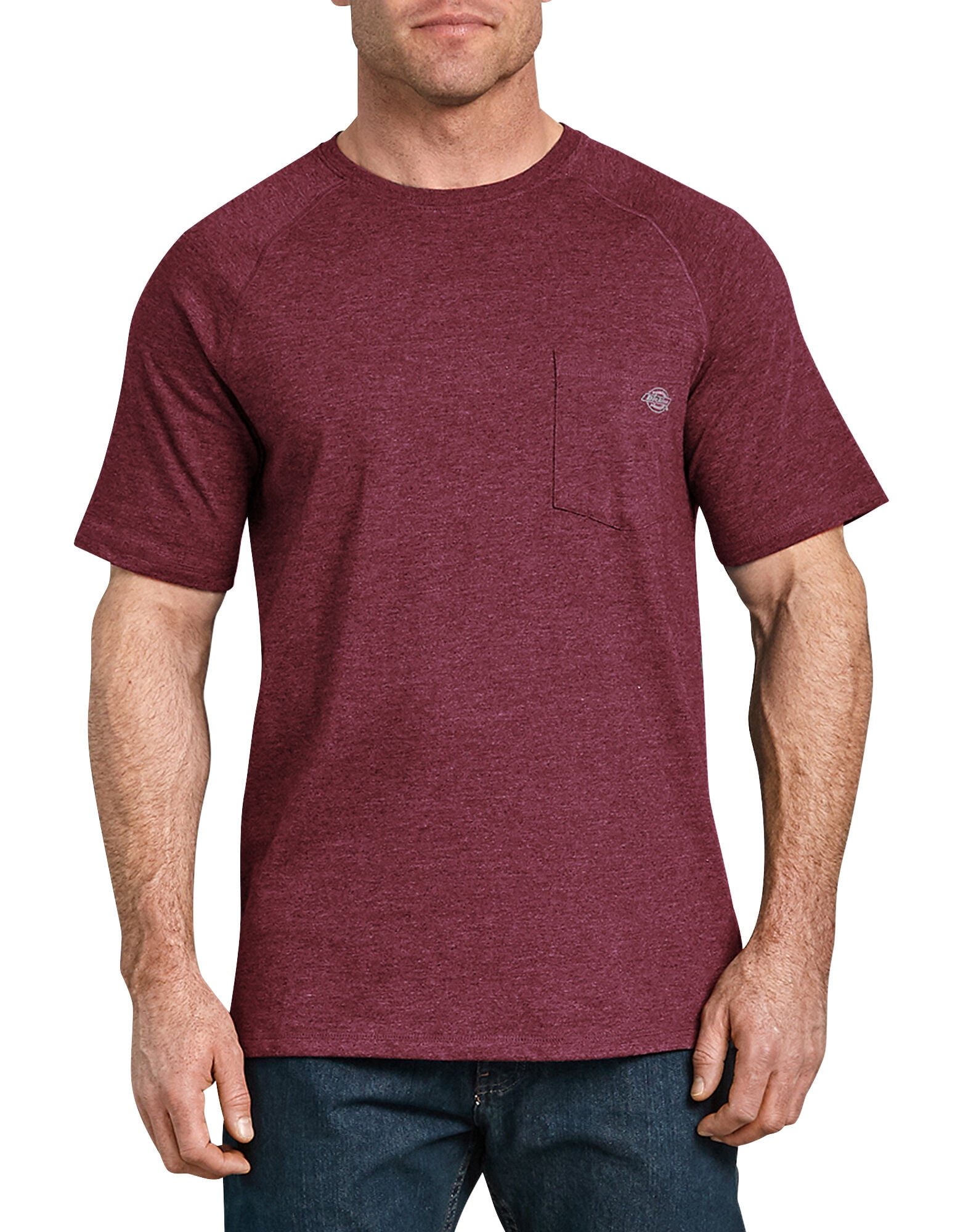 Dickies T-Shirt de Performance Rafraîchissant Temp-iQ pour Hommes, TTG, Bourgogne Chiné