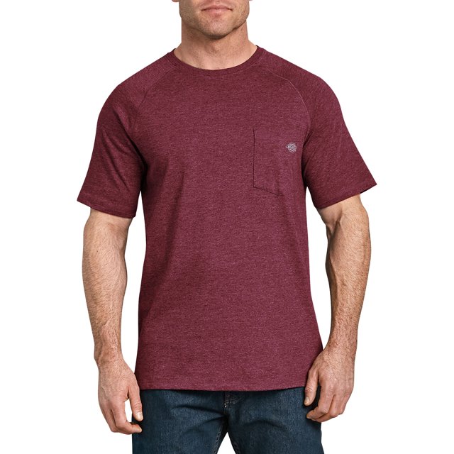 Dickies Mens Temp-iQ Performance Cooling T-Shirt, L, Burgundy Heather