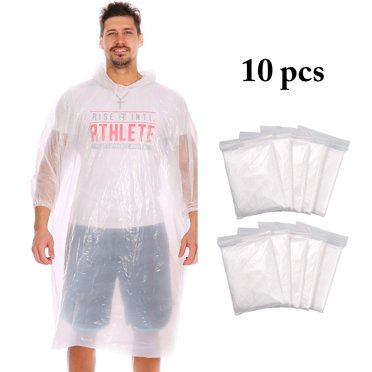 Coofit Poncho de Pluie Jetable pour Adulte Imperméable Manteau de Pluie Poncho d'Urgence pour Voyage
