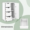 thumbnail image 3 of Gymax Armoire de Rangement de Salle de Bain au Sol en Bois, Unité de Rangement Autoportante pour Salle de Bain avec 1 Porte et 4 Tiroirs, 3 of 10
