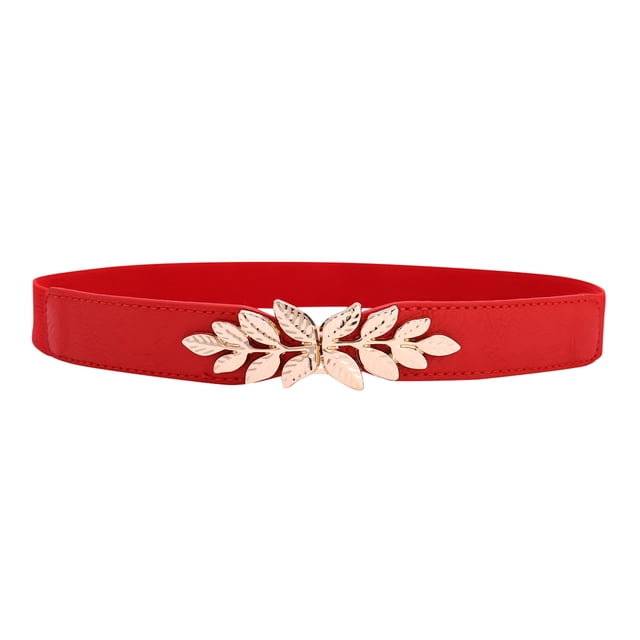 Ceinture pour Femmes Ensemble Cuir Femmes Créative Ceinture Étroite Ceinture Ceinture pour Femmes Design Robe Mode Ceinture Extensible Adulte Femme Vêtements Rouge Taille Taille Unique