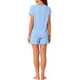 thumbnail image 3 of INSPIRE CHIC Women's Pajama Sets Short Sleeves Tops with Shorts Pockets Soft Ruffle Lounge Outfits Sets 3XL Light Blue, 3 of 6