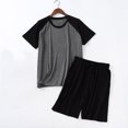 thumbnail image 4 of LSLJS Men's Pajama Set Sleepwear Lightweight Quick Dry Short Sleeve Shirts Shorts Soft Comfy Sleep Sets, Men's Pajamas, 4 of 4